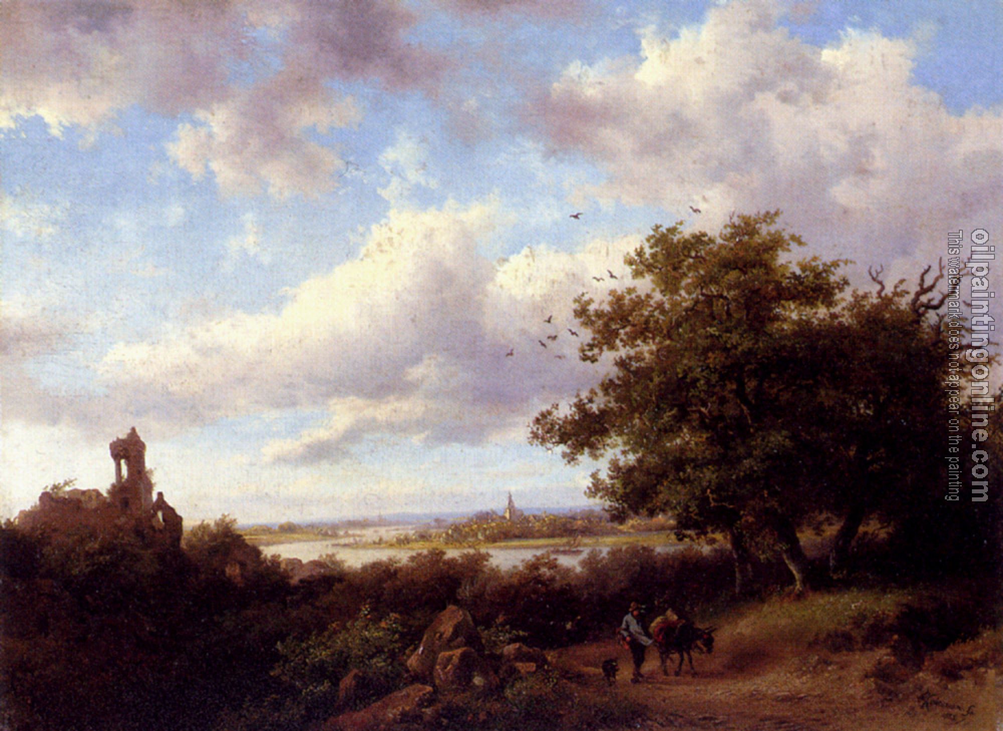 Frederik Marianus Kruseman - A Blustery Summer Landscape